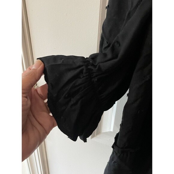 Zara Women’s Small Black Tiered Ruffle Long Sleeve Dress Babydoll - Picture 8 of 10